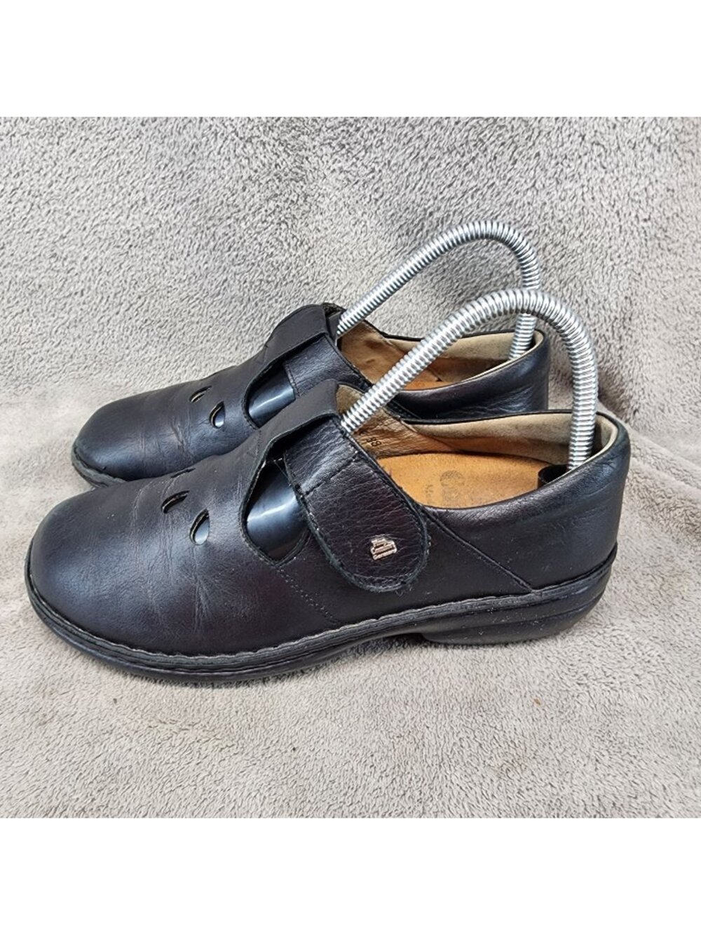 Finn Comfort Shoes Womens Size EU 38 US 8 Tofino Cutout Black Leather *Read*